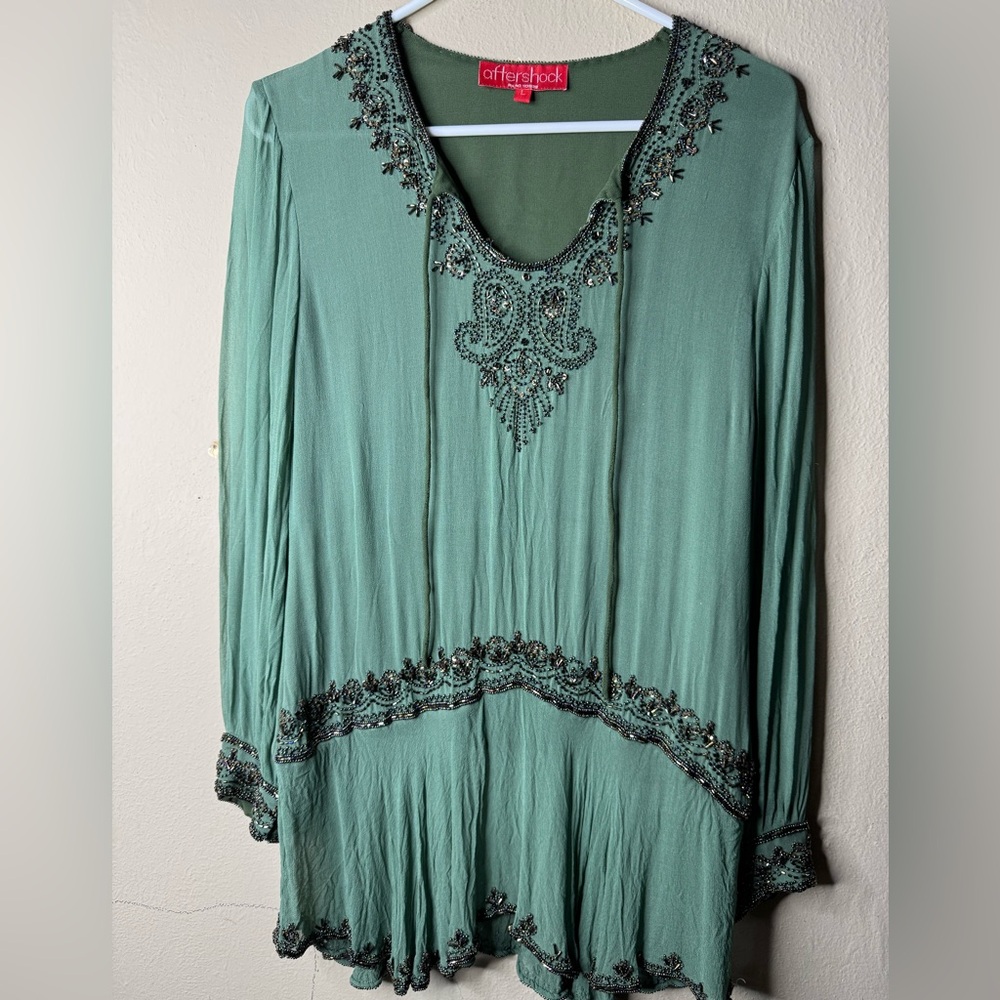 Y2K beaded sheer aftershock beaded blouse
